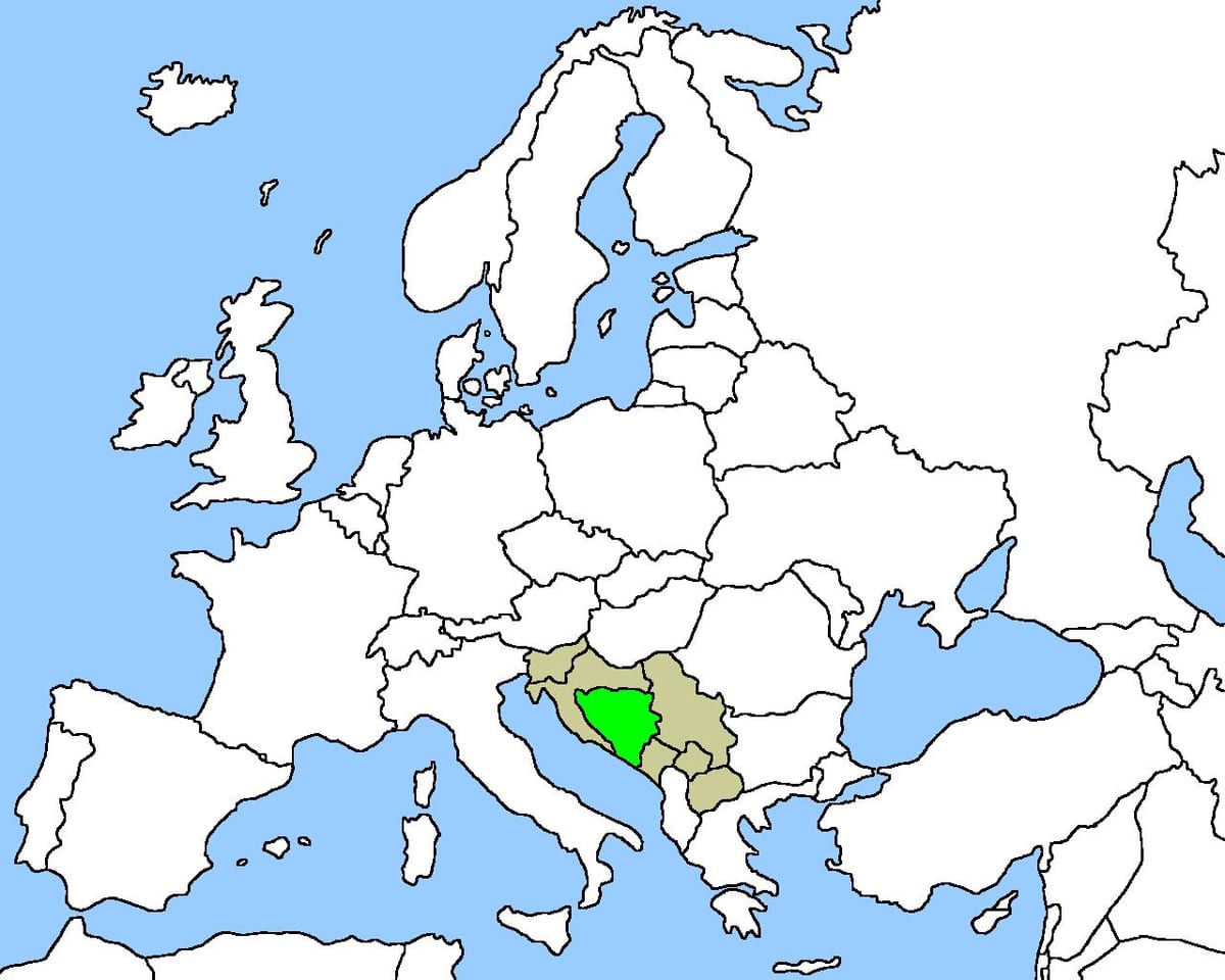 Карта Боснії розташування на