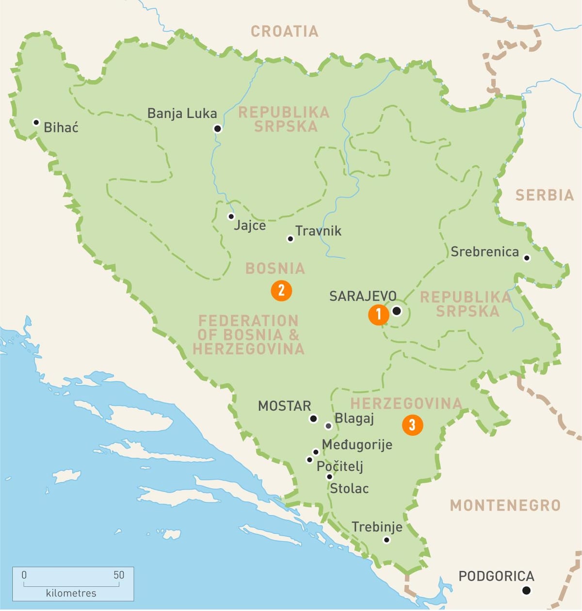 Карта Боснії Сараєво