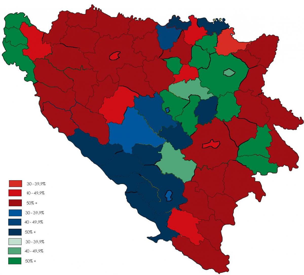 Боснія релігії карті