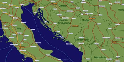 Боснія залізничній карті