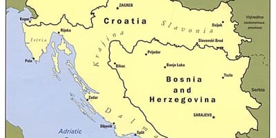 Карта Боснії та Герцеговині і в сусідніх країнах
