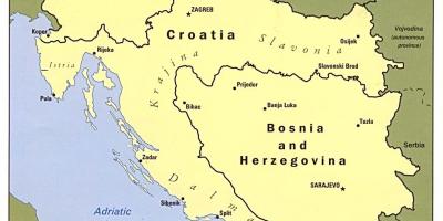 Карта Боснії та Герцеговині і в сусідніх країнах